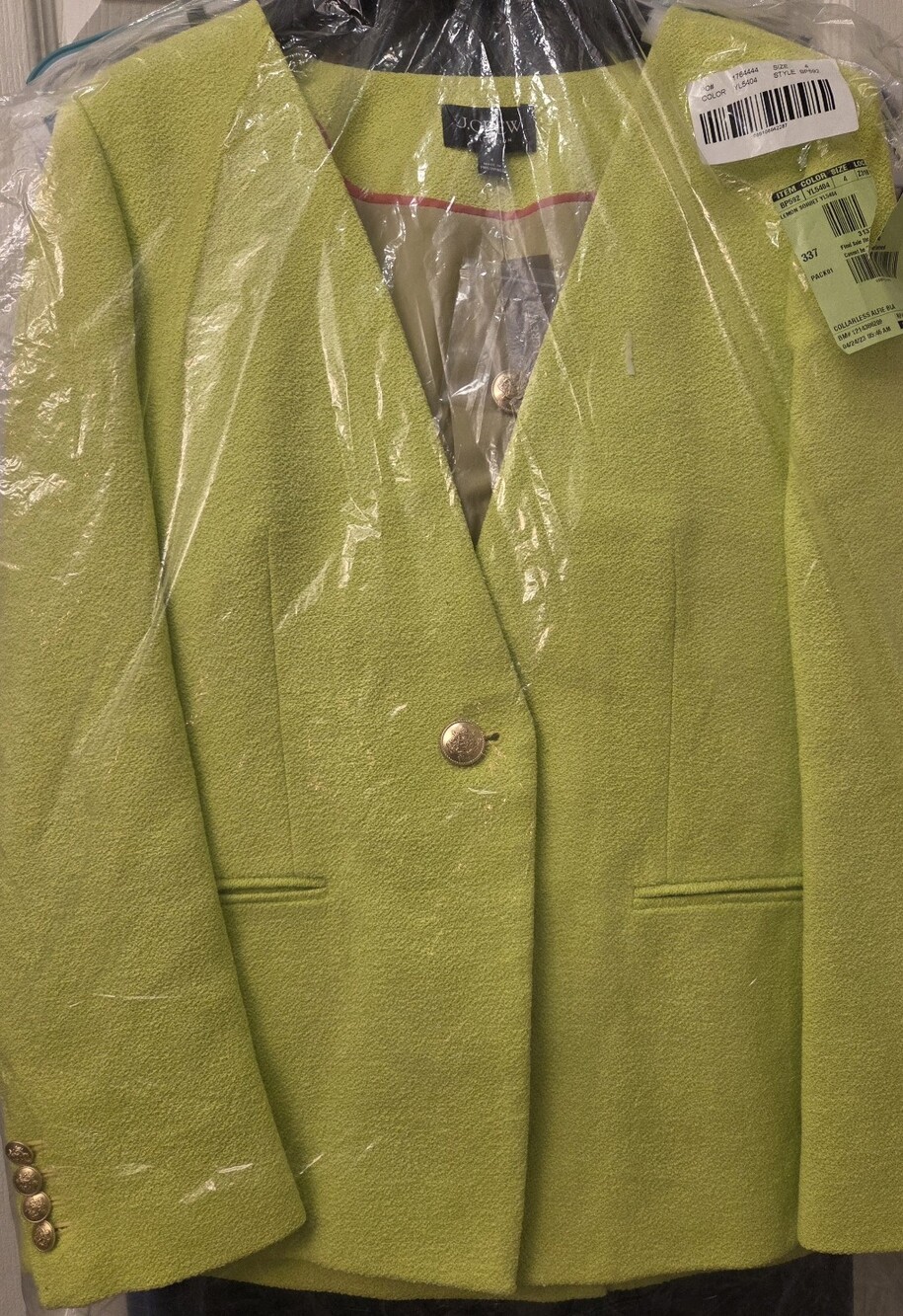 NWT J.CREW SIZE 4 COLLECTION ALFIE "LEMON SORBET" BLAZER